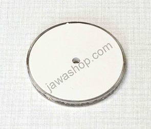 Circle reflector 62mm with hole - white (Jawa CZ 125 175 250 350) / 