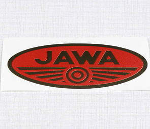 Sticker logo Jawa 67x33mm - red/golden (Jawa) / 