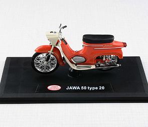 1:18 scale model Jawa 50 Pionyr type 20 - LIGHT RED / 