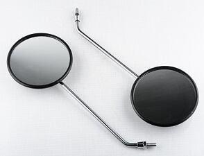 Rearview mirror Left + Right set - circle, M8x1.25 (Simson) / 